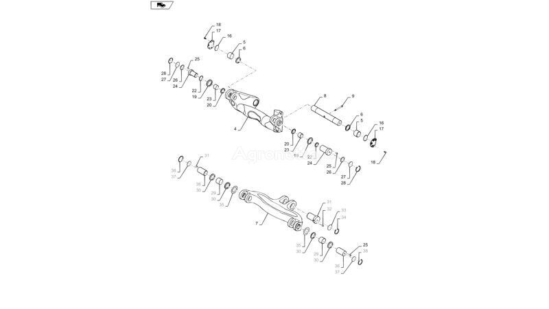 Sworzeń 87406451 pour tracteur à roues New Holland T6090 T6070