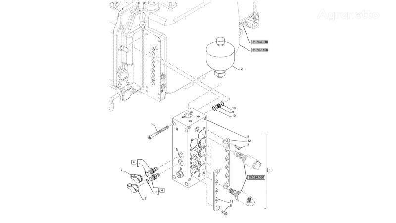 autre pièce détachée du moteur Zawór kolektora 48055639 pour tracteur à roues New Holland T6070