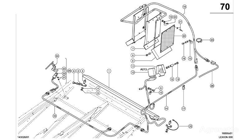 câblage WIĄZKA KABLI 0000148230 pour moissonneuse-batteuse Case IH Lexion 600